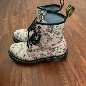 Dr. Martens Flowered Pattern Boots